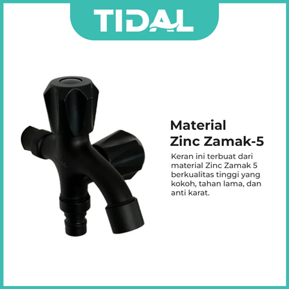 Keran Air Cabang Tembok Tidal TD026 Hitam