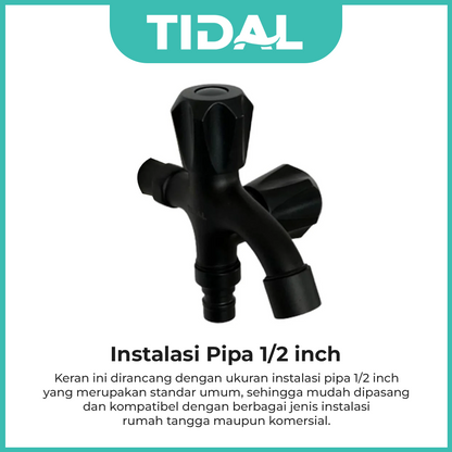 Keran Air Cabang Tembok Tidal TD026 Hitam