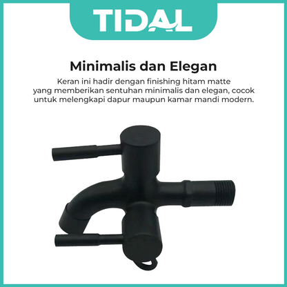 Keran Air Cabang Tembok Tidal TD026 Hitam