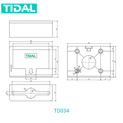TIDAL Paper Holder Tempat Tissue Kamar Mandi ABS Berkualitas Hitam Putih White Black Tidal Modern TD034