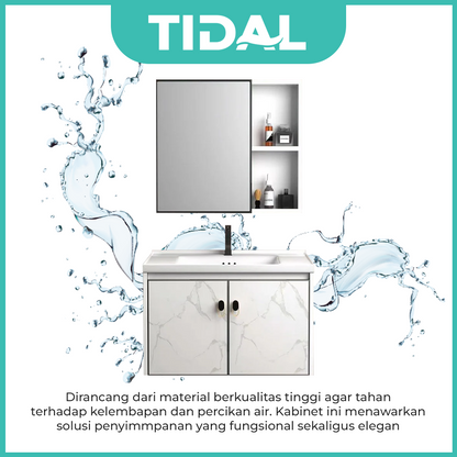 Wastafel Kabinet Set Minimalis Cermin Kamar Mandi Tidal TD053