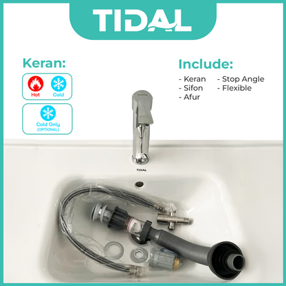 Wastafel Kabinet Set Minimalis Cermin Kamar Mandi Tidal TD053