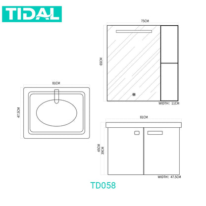 Wastafel Cabinet Set Komplit Modern Minimalis Kamar Mandi Tidal TD058