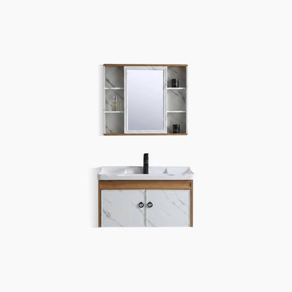 SET Wastafel Kabinet Kamar Mandi Cermin Minimalis Modern Tidal TD067