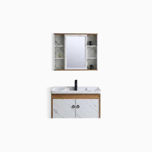 SET Wastafel Kabinet Kamar Mandi Cermin Minimalis Modern Tidal TD067