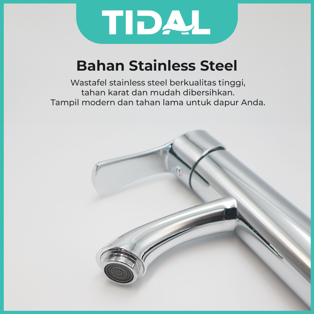 Paket Lengkap Kran Air Wastafel Tanam TIDAL TD068 FullSet Aksesoris