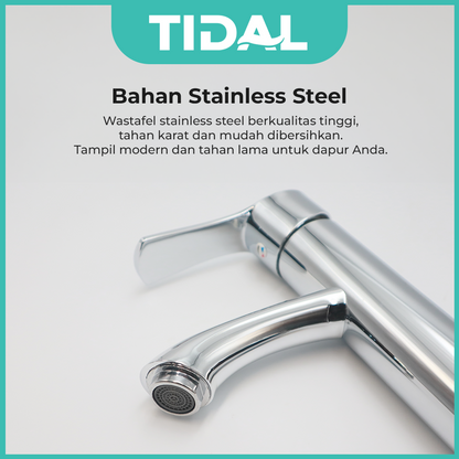 Paket Lengkap Kran Air Wastafel Tanam TIDAL TD068 FullSet Aksesoris