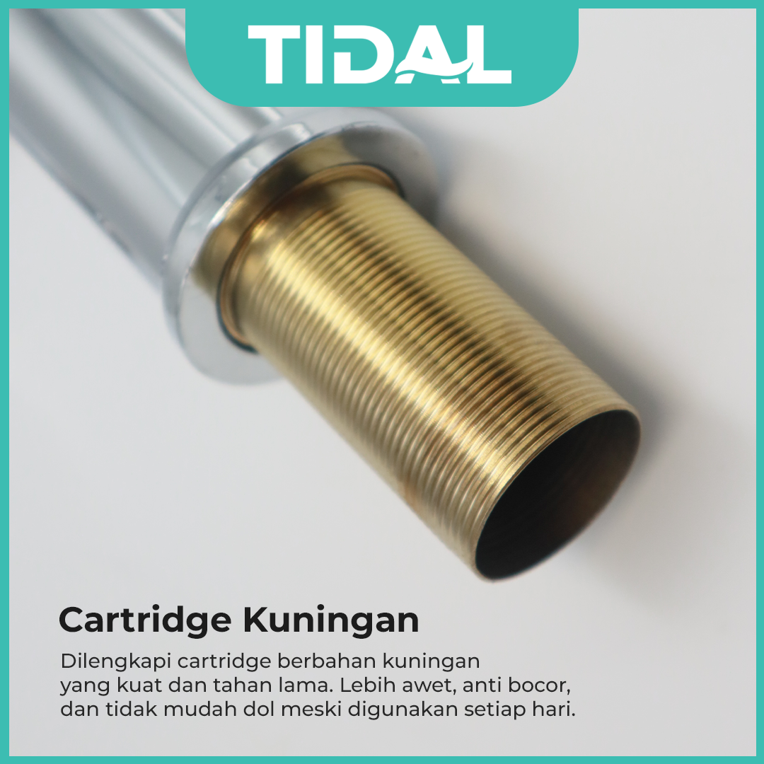 Paket Lengkap Kran Air Wastafel Tanam TIDAL TD068 FullSet Aksesoris