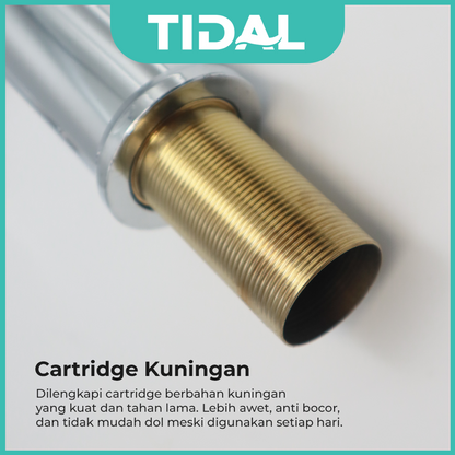 Paket Lengkap Kran Air Wastafel Tanam TIDAL TD068 FullSet Aksesoris