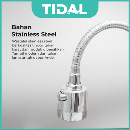 Keran Air Cuci Piring Tanam Dapur Stainless Tidal TD091