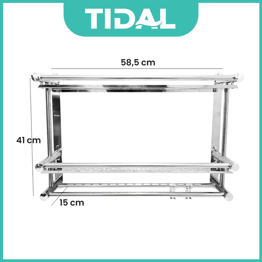 Rak Sabun Handuk Dinding Kamar Mandi Stainless Tidal TD095