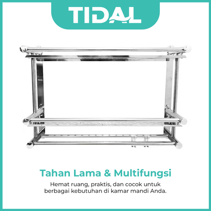 Rak Sabun Handuk Dinding Kamar Mandi Stainless Tidal TD095