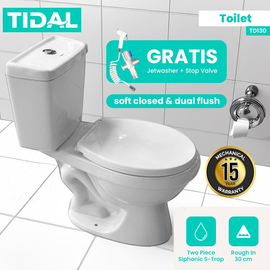 TIDAL Toilet / Kloset Duduk Siphonic Soft Close As 30 TD130