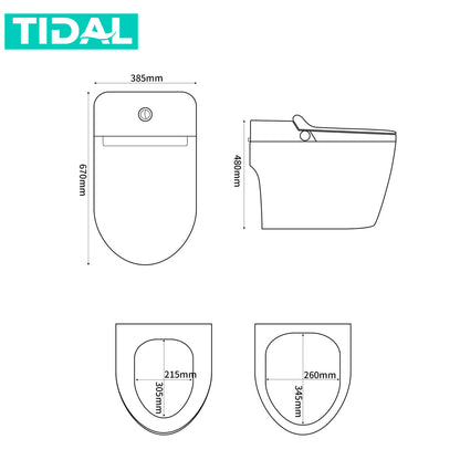 Smart Toilet Kloset Duduk Automatic Tidal TD133