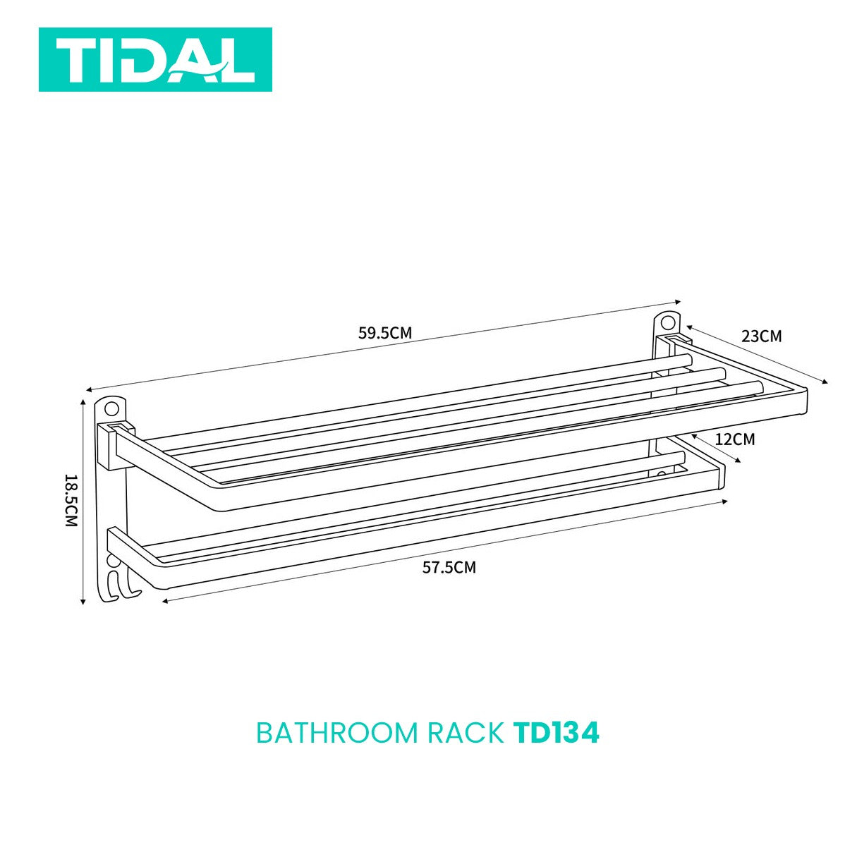 Rak Tempat Handuk Stainless Tidal TD134