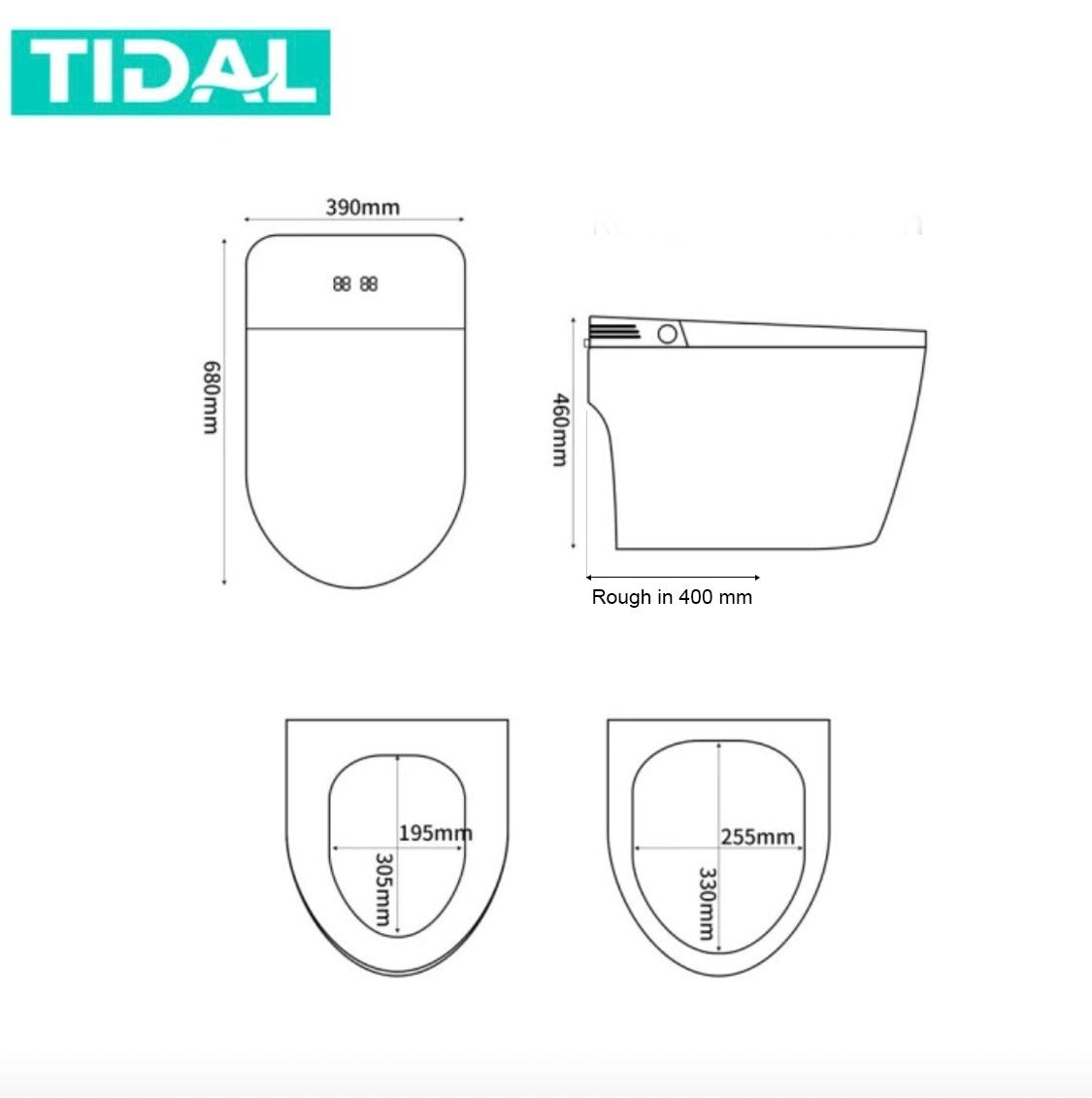 Smart Toilet Kloset Duduk Automatic Tidal TD140