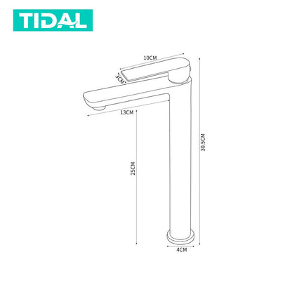 TIDAL Keran Air Wastafel Tanam Dingin Stainless Steel Kran Air Tinggi TD143