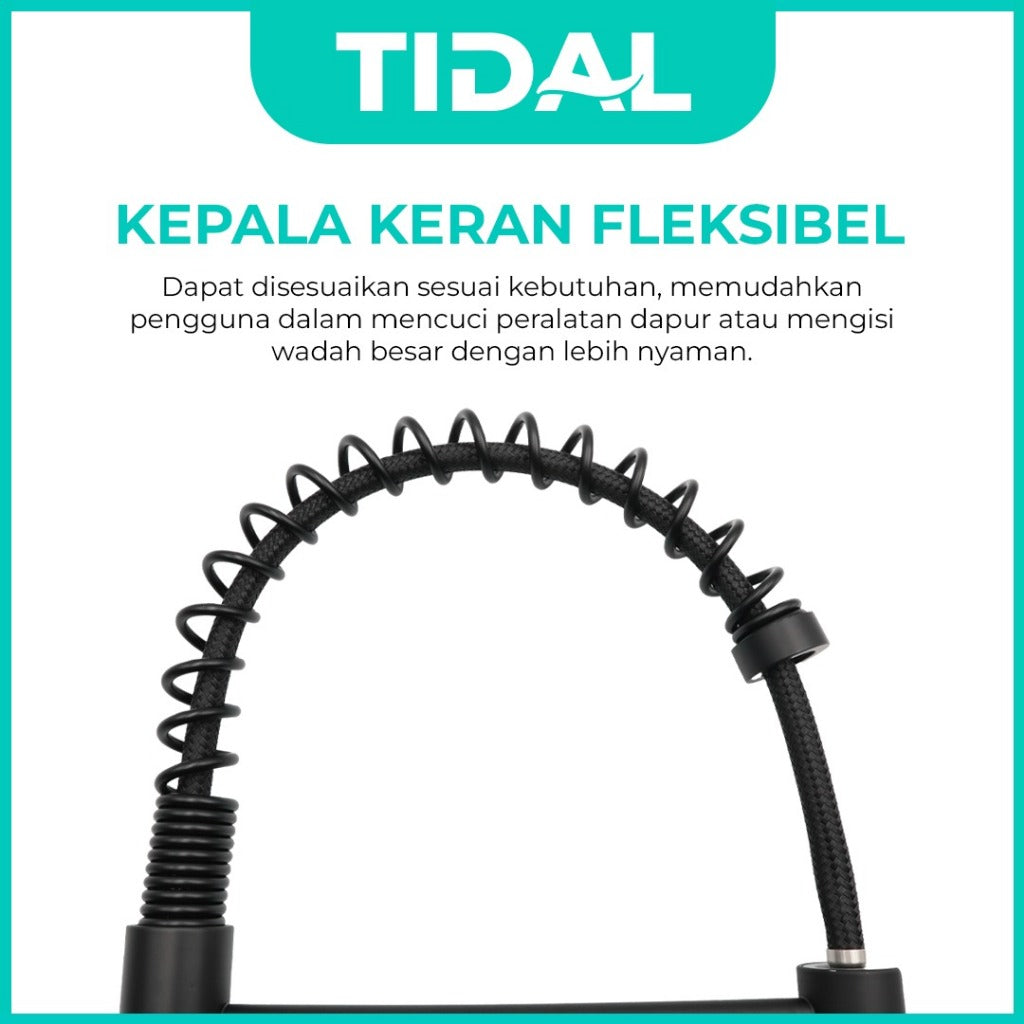 TIDAL Kitchen Faucet / Keran Air Dapur Fleksibel Kran Tembok Dingin Stainless Steel TD148