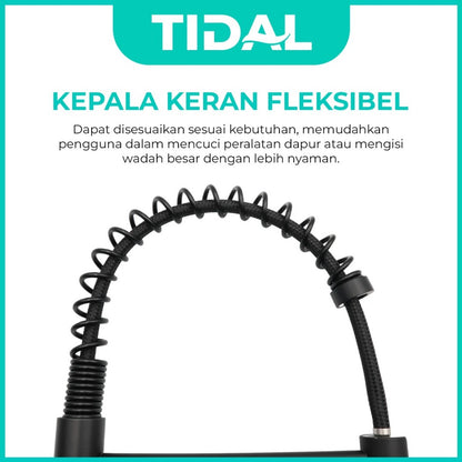 TIDAL Kitchen Faucet / Keran Air Dapur Fleksibel Kran Tembok Dingin Stainless Steel TD148
