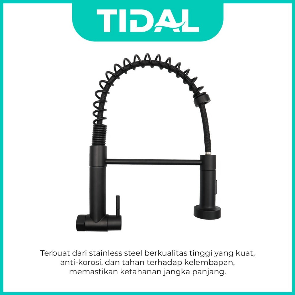 TIDAL Kitchen Faucet / Keran Air Dapur Fleksibel Kran Tembok Dingin Stainless Steel TD148