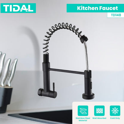 TIDAL Kitchen Faucet / Keran Air Dapur Fleksibel Kran Tembok Dingin Stainless Steel TD148