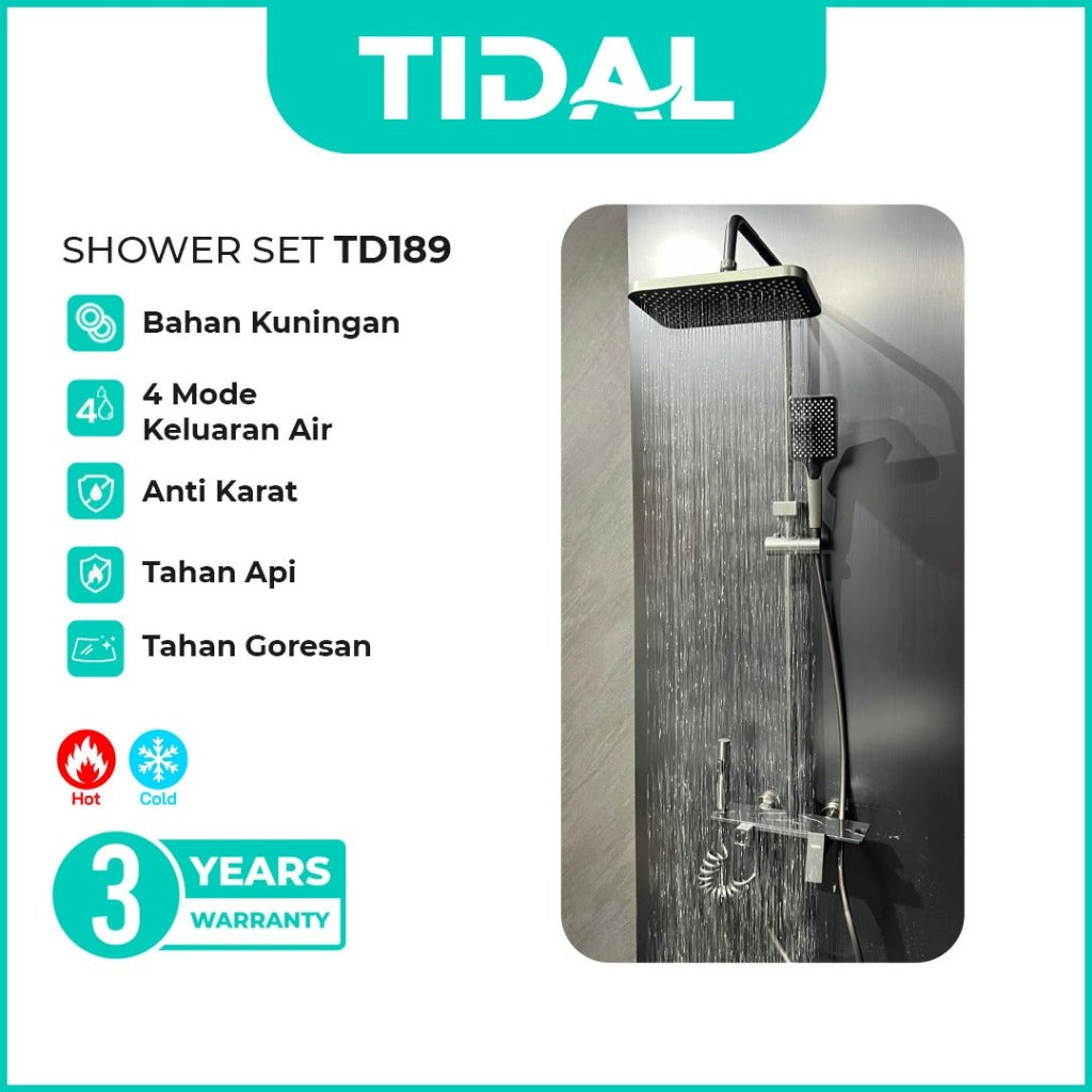 Paket Shower Tiang Set Mandi Lengkap Tidal TD126 & TD189 Modern Minimalis