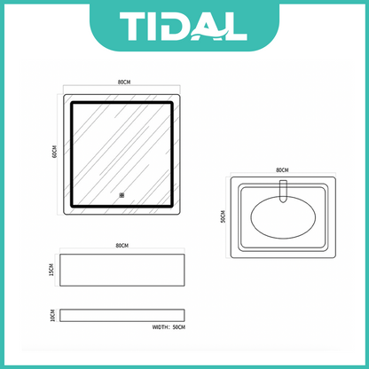 Wastafel Kabinet Minimalis Cermin Kamar Mandi Tidal TD6050