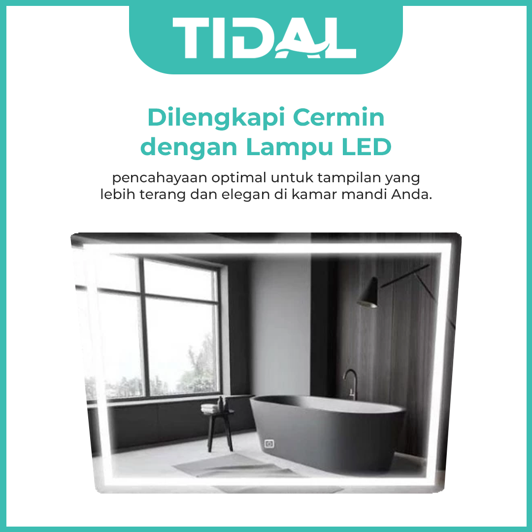 Wastafel Kabinet Minimalis Cermin Kamar Mandi Tidal TD6050