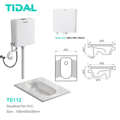 SET Toilet / Kloset Jongkok Tidal TD112/TD131 with Flush