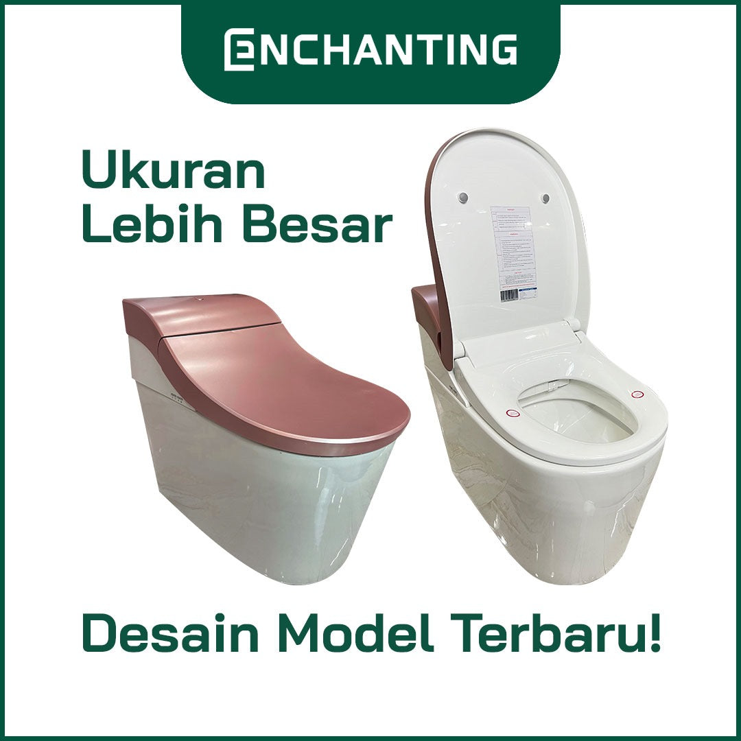 ENCHANTING Smart Toilet/Kloset Duduk Pintar Automatic White grey Metal White Pink White Gold Bergaransi E018