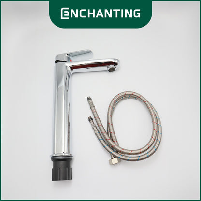 ENCHANTING Keran Air Wastafel Tanam Dingin Kuningan Kran Air Tinggi CH-Y5-1BHC CHROME