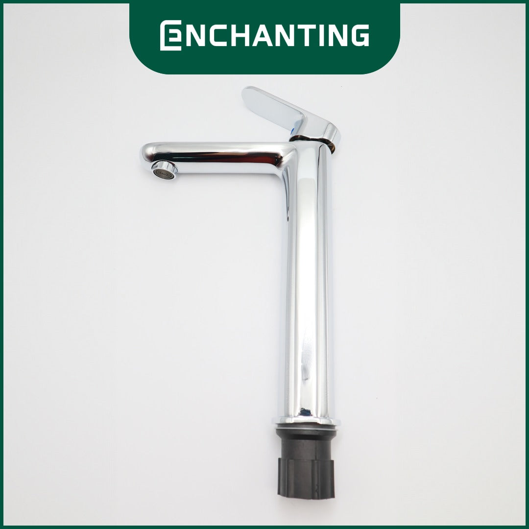 ENCHANTING Keran Air Wastafel Tanam Dingin Kuningan Kran Air Tinggi CH-Y5-1BHC CHROME