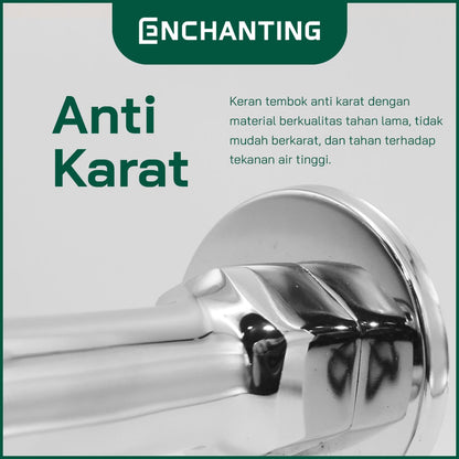 ENCHANTING Keran Air Tembok Air Dingin Material Kuningan E754