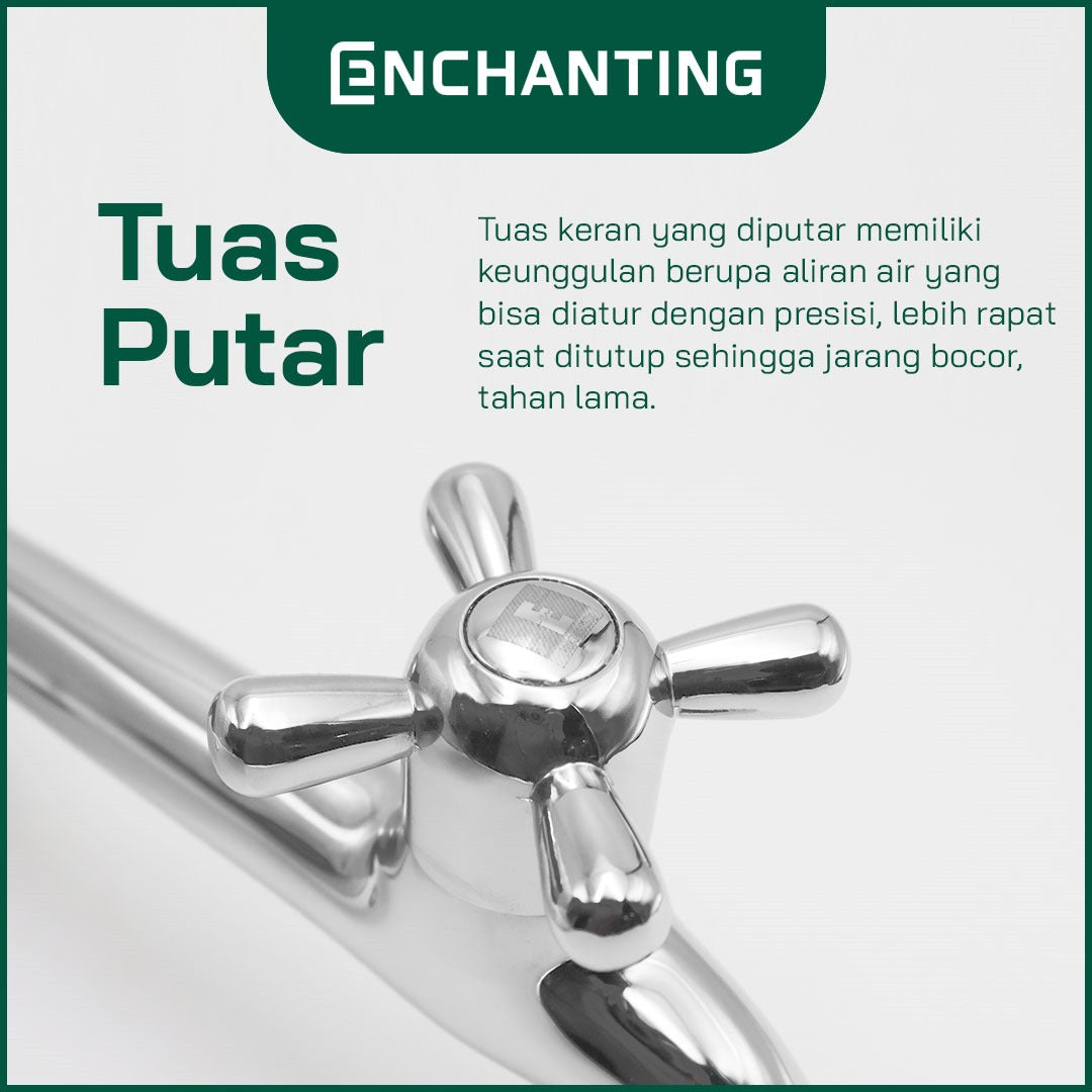ENCHANTING Keran Air Tembok Air Dingin Material Kuningan E754
