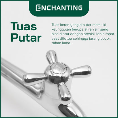 ENCHANTING Keran Air Tembok Air Dingin Material Kuningan E754