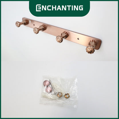 ENCHANTING Towel Hook Gantungan Baju Handuk Kamar Mandi Rose Gold Robe Hook Stainless Steel 4 Hook Minimalis Tahan Lama Europe Enchanting E1108 - 4 Hook