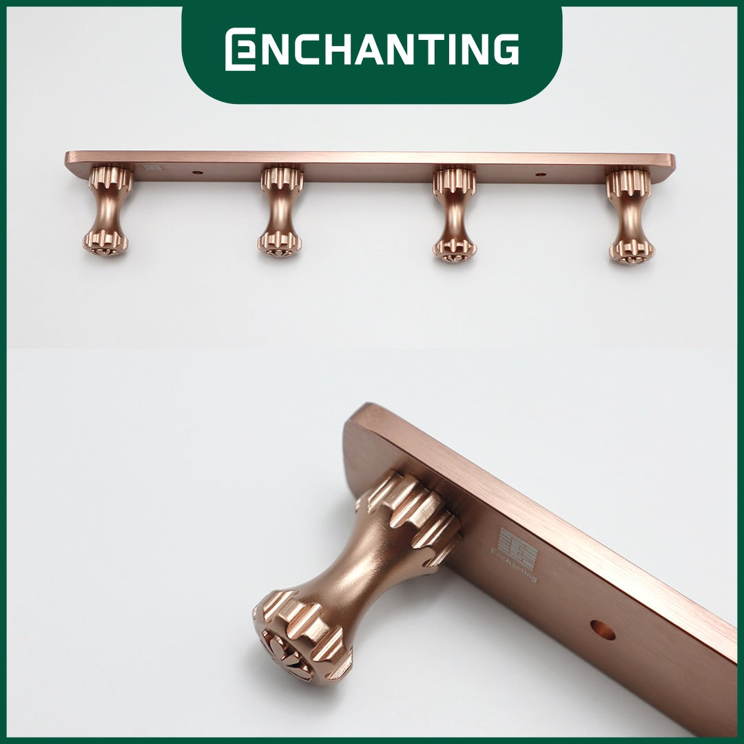 ENCHANTING Towel Hook Gantungan Baju Handuk Kamar Mandi Rose Gold Robe Hook Stainless Steel 4 Hook Minimalis Tahan Lama Europe Enchanting E1108 - 4 Hook