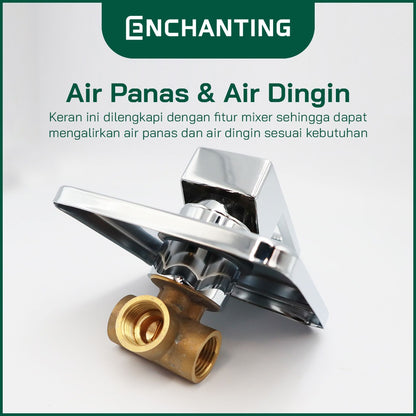 ENCHANTING Kran Shower Mixer / Kran Tembok Air Panas Dingin Brass Material Chrome Plating Kran Air Tinggi E120ESC&nbsp;