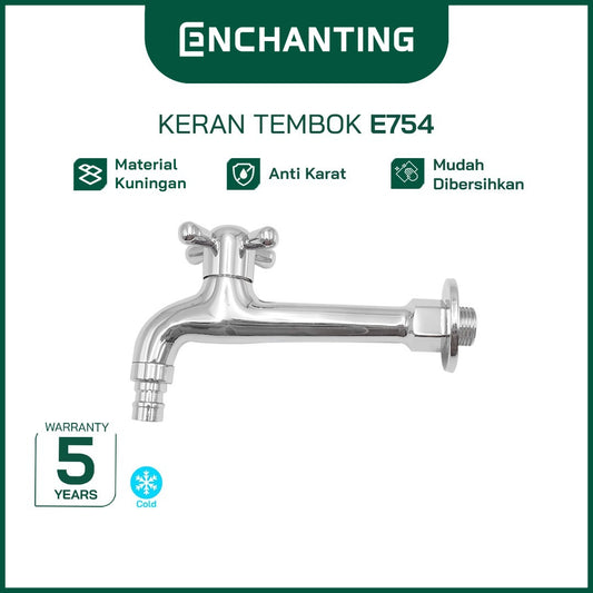 ENCHANTING Keran Air Tembok Air Dingin Material Kuningan E754