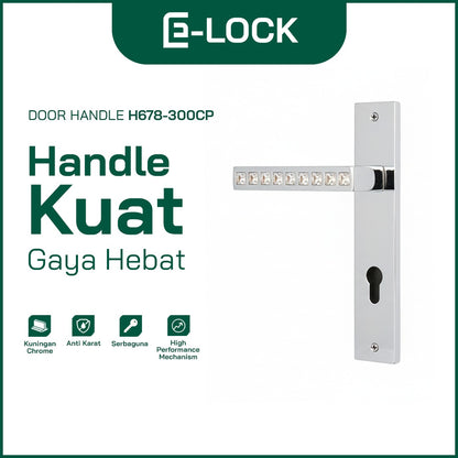 ENCHANTING Door Handle Pintu Rumah Kuningan Chrome Anti Karat E-Lock H678-300CP