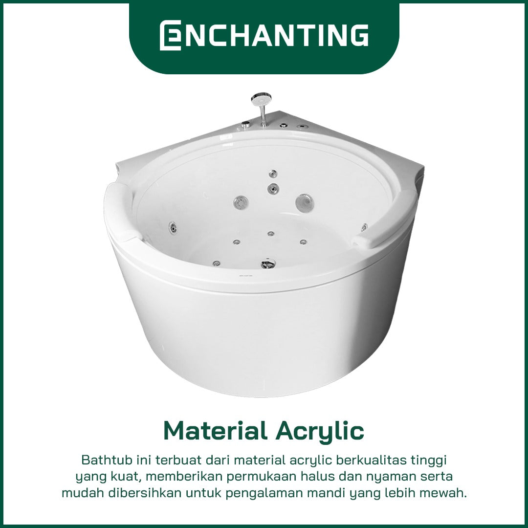 ENCHANTING&nbsp;Bathtub&nbsp;Kamar&nbsp;Mandi&nbsp;Acrylic&nbsp;Material&nbsp;Whirpool&nbsp;LED&nbsp;Lighting&nbsp;E8611