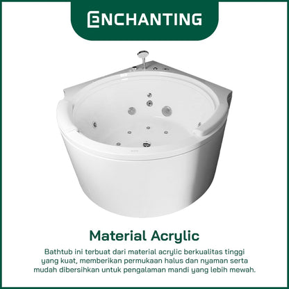ENCHANTING&nbsp;Bathtub&nbsp;Kamar&nbsp;Mandi&nbsp;Acrylic&nbsp;Material&nbsp;Whirpool&nbsp;LED&nbsp;Lighting&nbsp;E8611