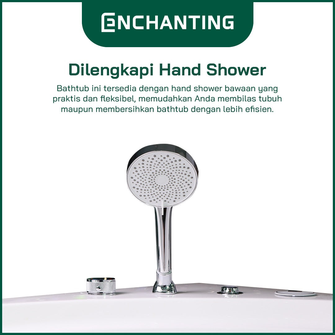 ENCHANTING&nbsp;Bathtub&nbsp;Kamar&nbsp;Mandi&nbsp;Acrylic&nbsp;Material&nbsp;Whirpool&nbsp;LED&nbsp;Lighting&nbsp;E8611