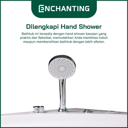 ENCHANTING&nbsp;Bathtub&nbsp;Kamar&nbsp;Mandi&nbsp;Acrylic&nbsp;Material&nbsp;Whirpool&nbsp;LED&nbsp;Lighting&nbsp;E8611