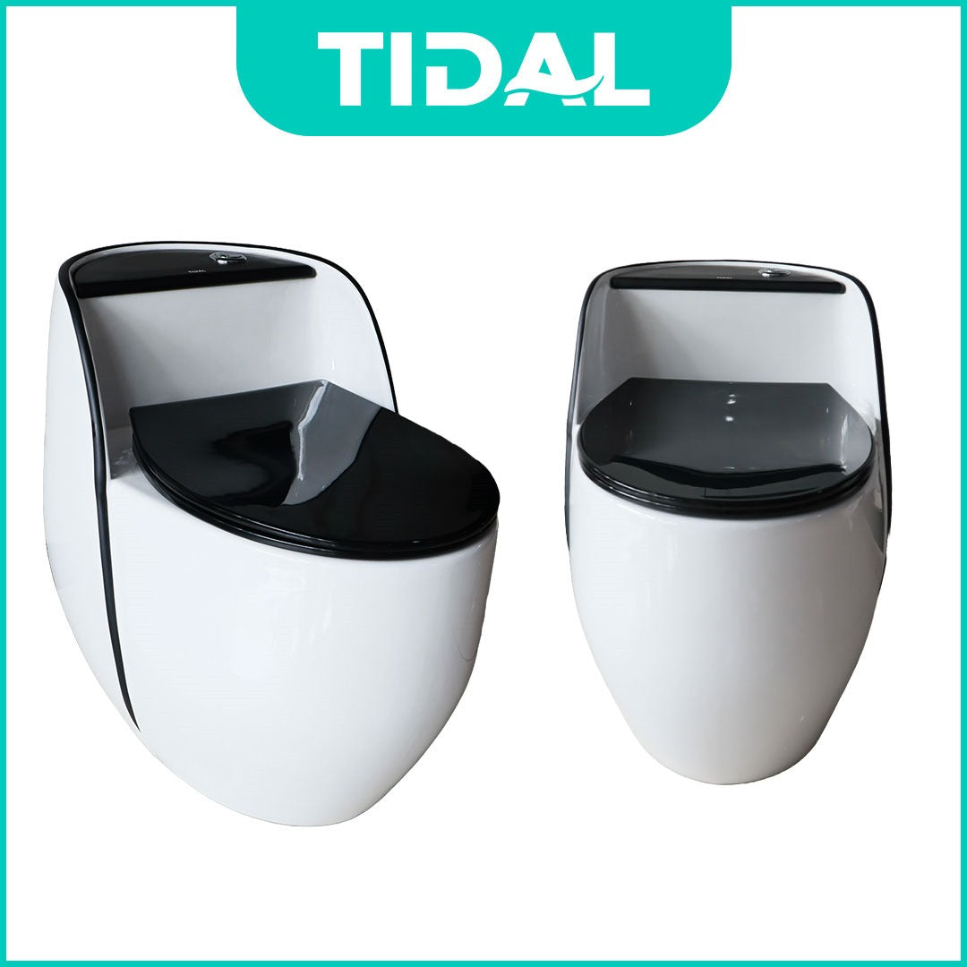 TIDAL Kloset Duduk Minimalis Bahan Keramik  Soft Closed cover Siphonic One Piece Rough in 30 cm TD161