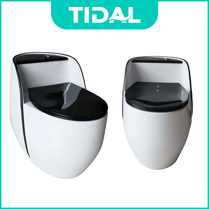 TIDAL Kloset Duduk Minimalis Bahan Keramik  Soft Closed cover Siphonic One Piece Rough in 30 cm TD161