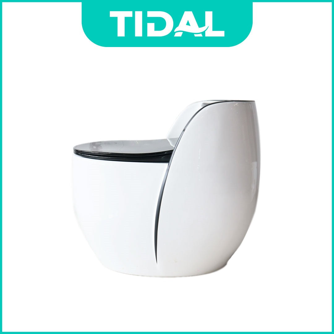 TIDAL Kloset Duduk Minimalis Bahan Keramik  Soft Closed cover Siphonic One Piece Rough in 30 cm TD161