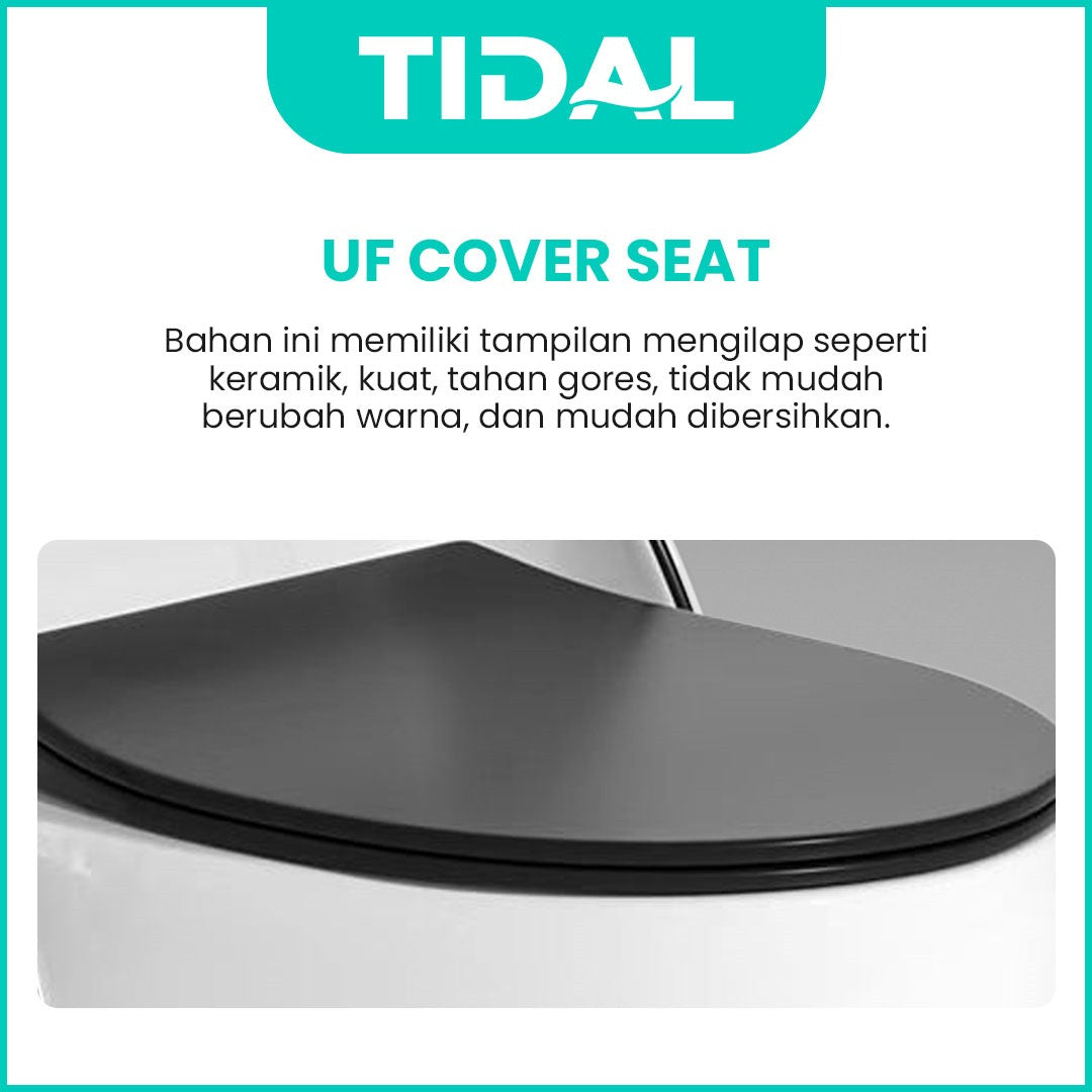 TIDAL Kloset Duduk Minimalis Bahan Keramik  Soft Closed cover Siphonic One Piece Rough in 30 cm TD161