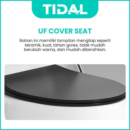 TIDAL Kloset Duduk Minimalis Bahan Keramik  Soft Closed cover Siphonic One Piece Rough in 30 cm TD161
