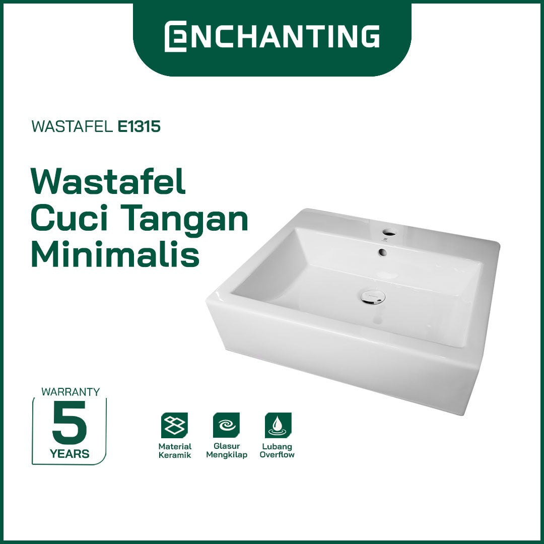 ENCHANTING Wastafel Cuci Tangan Kamar Mandi Minimalis Keramik Glossy Europe Enchanting E1315